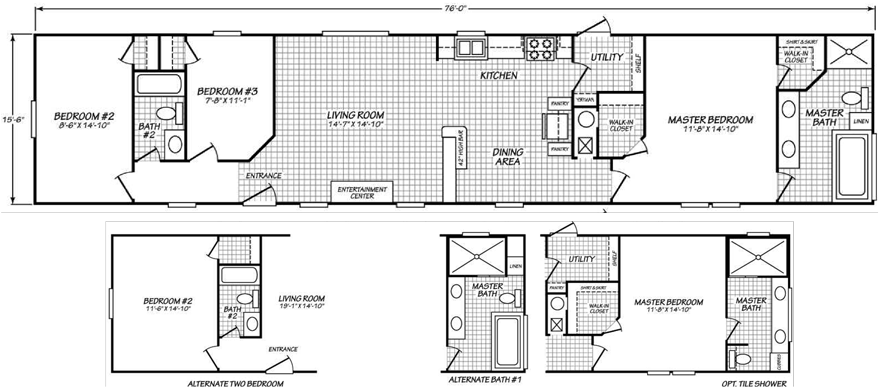 Graham 16 X 76 1178 sqft Mobile Home Factory Expo Home