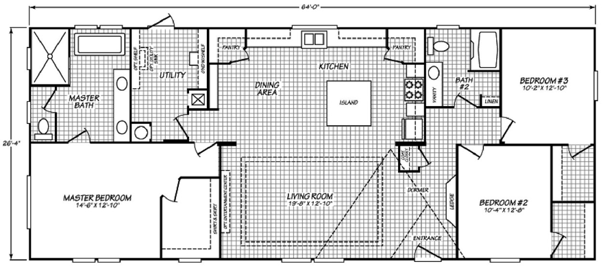 Leanor 28 X 64 1685 Sqft Mobile Home Factory Expo Home Centers